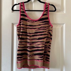 Punk goth edgy tiger print sweater vest